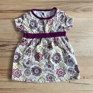 Tea Collection 18-24 Floral Dress with Purple and Green